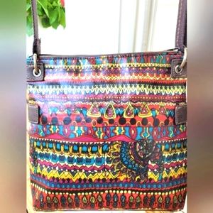 Sakroots Crossbody Boho Bag Adj Beautiful Clean ❤️ Multicolored Peace Hippie ☮️